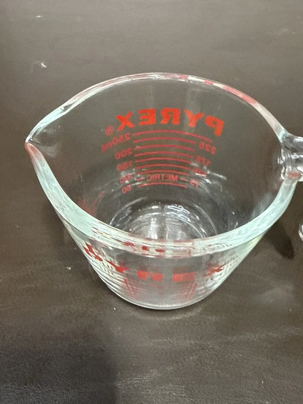 PYREX Vintage Measuring 1 Cup Glass‎ 8oz RED Lettering USA Model 508 Corning NY